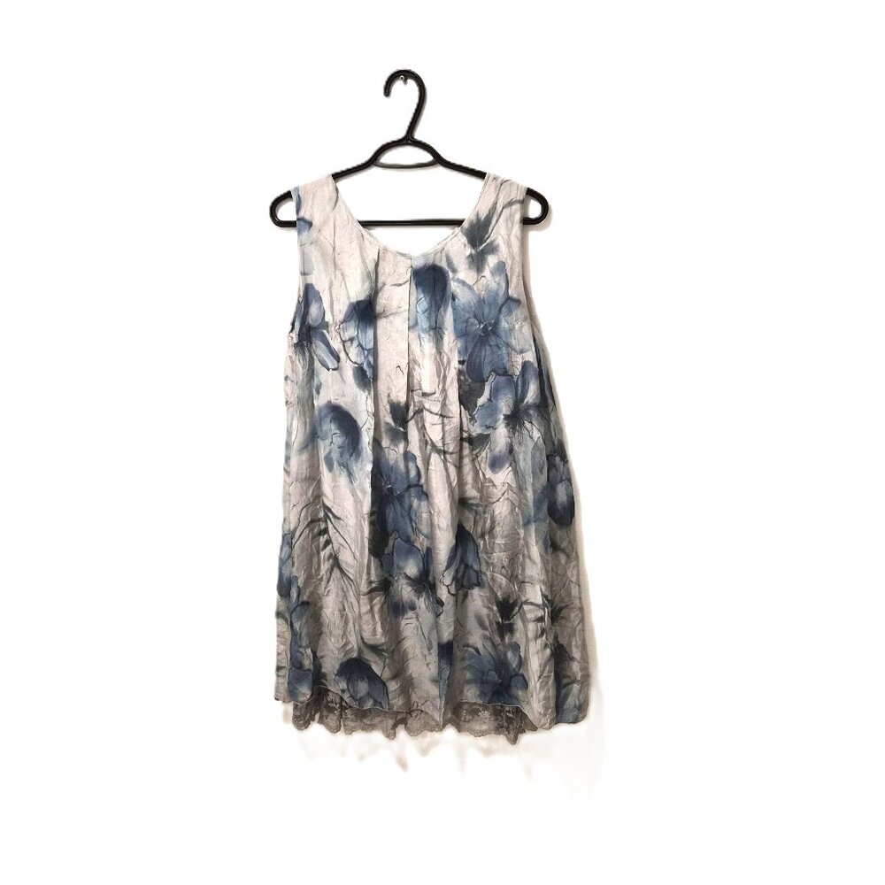 Tempo Paris Silk Blend Tunic Dress Made in Italy S Boho Soft Natural Earthy